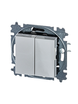 ABB EPJ Levit серый / белый Выключатель 2-клавишный 2CHH590545A6016