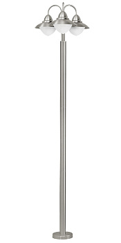 Eglo Уличный фонарь SIDNEY, 3х60W (E27), H2200, нерж. сталь/матовое стекло 83971