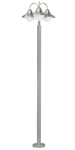 Eglo Уличный фонарь SIDNEY, 3х60W (E27), H2200, нерж. сталь/матовое стекло 83971