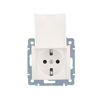 Legrand DIY Valena Бел Розетка 1-ая с/з с крышкой 694270