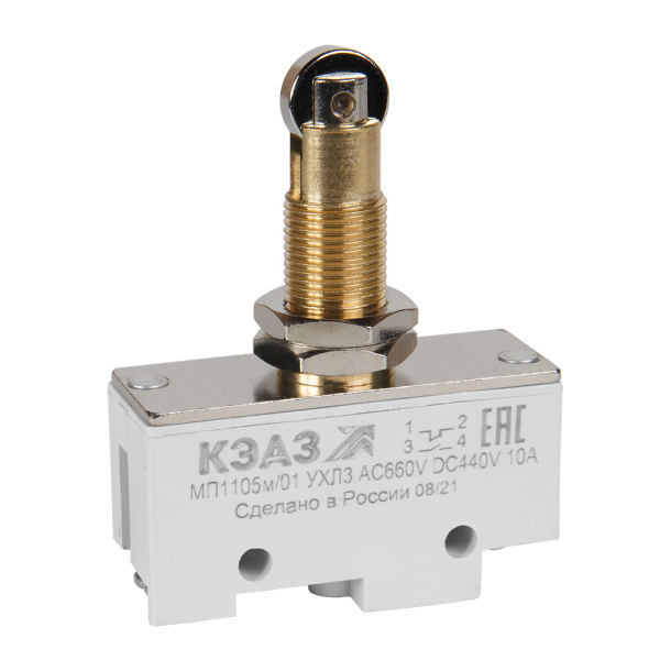 КЭАЗ Микропереключатель МП-1105м/01 (продольный ролик-винт)