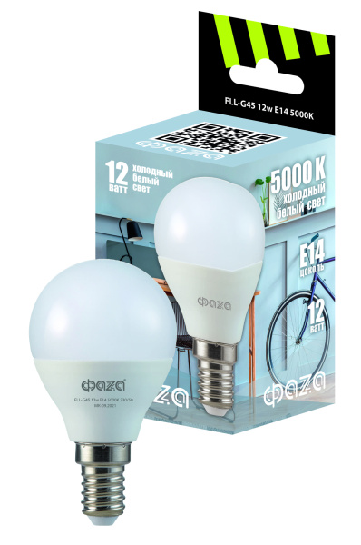 ФАZA Лампа FLL- G45 12w E14 5000K 230/50 .5038592
