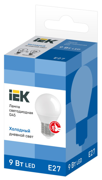 Купить IEK Лампа светодиодная ECO G45 шар 9Вт 230В 6500К E27