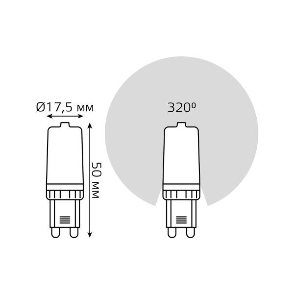 Купить Gauss Лампа G9 AC185-265V 3,5W 460lm 6500K керамика LED 107009305