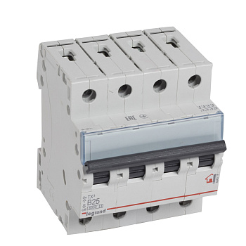 Legrand TX3 Автоматический выключатель 4P 25A (B) 6000 404016