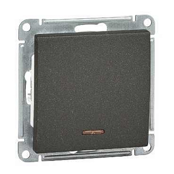 SE Wessen 59 Черный бархат Выключатель 1-клавишный с подсветкой 10АХ VS110-153-6-86