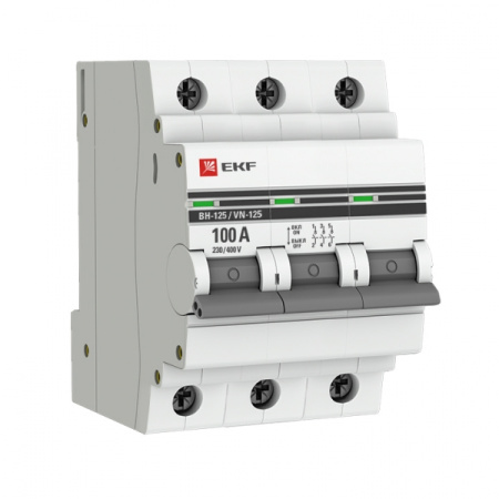 EKF PROxima Выключатель нагрузки 3P 100А ВН-125 SL125-3-100-pro