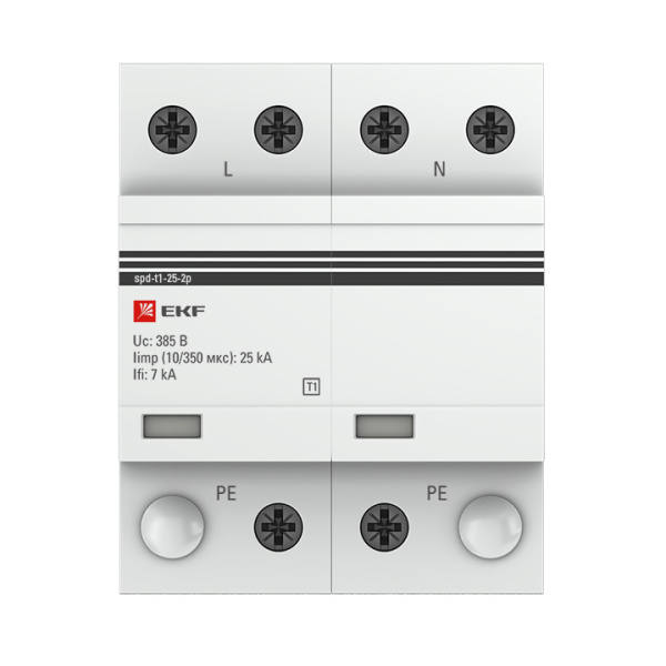 Купить EKF PROxima Устройство защиты от импульсных перенапряжений Тип 1 Iimp 25kA (10/350?s) 2P spd-t1-25-2p