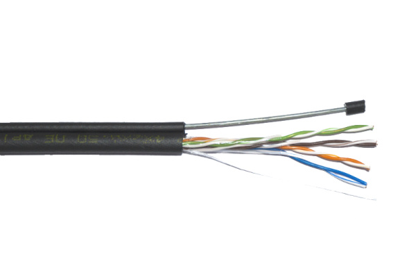 Купить IEK ITK Каб. U/UTP кат.5E 4х2х24AWG, LDPE трос 1,2мм, 305м чер. LC3-C5E04-159