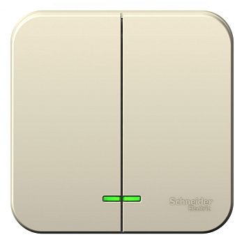 Systeme Electric Blanca наруж Молочный Выключатель 2-клавишный с подсветкой, 6А, 250В