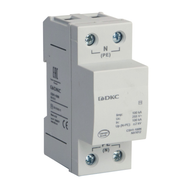 DKC УЗИП, класс I, 1-полюсный, N-PE, 100кА