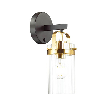 Odeon Light 4653/1W ODL20 569 черный/золотой/прозрачный Бра с выкл. E27 60W 220V KOVIS