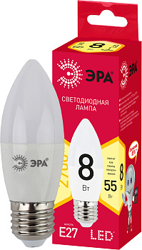 ЭРА Лампочка светодиодная RED LINE LED B35-8W-827-E27 R Е27 / E27 8 Вт свеча теплый белый свет Б0054241