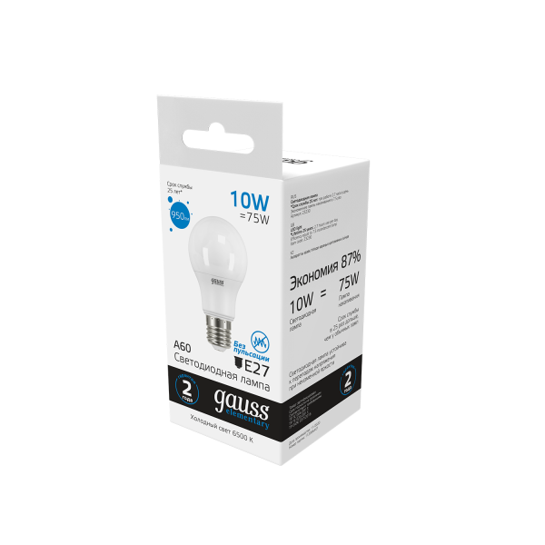 Купить Gauss Лампа Elementary A60 10W 950lm 6500K Е27 LED 23230