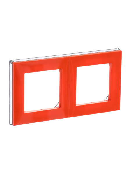 Купить ABB EPJ Levit Оранжевый / дымчатый чёрный Рамка 2 поста 2CHH015020A6066