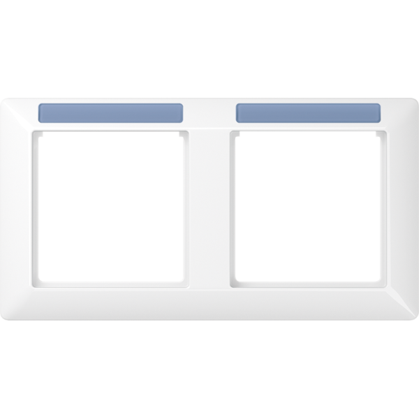 JUNG рамка 2-кратная горизонтальная с полем для надписи белая AS5820BFINAWW