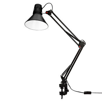 Светильник настольный Акцент на металлической стойке с винтовым зажимом, с цоколем Е27, 60 Вт, цвет антрацит Rexant 603-1008
