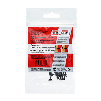 Tech-Krep Саморез ШСГД 4,2х75 (10 шт) - пакет 102376