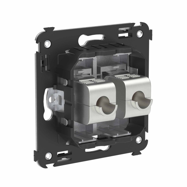 Купить DKC Компьютерная розетка RJ-45 без шторки в стену, кат.6А двойная экранированная, "Avanti", "Закаленная сталь"