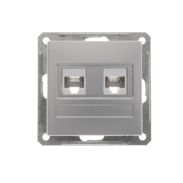 Купить SE Wessen 59 Матовый хром Розетка компьютерная 2-ая RJ45 кат.5e RSI-251KK5E-5-86