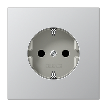 JUNG SCHUKO®-розетка 16 A / 250 B ~ с защитой от детей, алюминий AL1521KI
