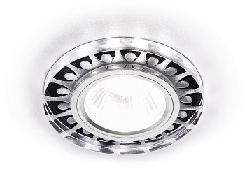 Ambrella Встраиваемый точечный светильник со светодиодной лентой S219 WH/CH/WH матовый/хром/MR16+3W(LED WHITE)