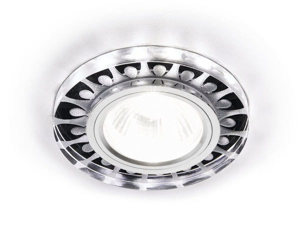 Ambrella Встраиваемый точечный светильник со светодиодной лентой S219 WH/CH/WH матовый/хром/MR16+3W(LED WHITE)