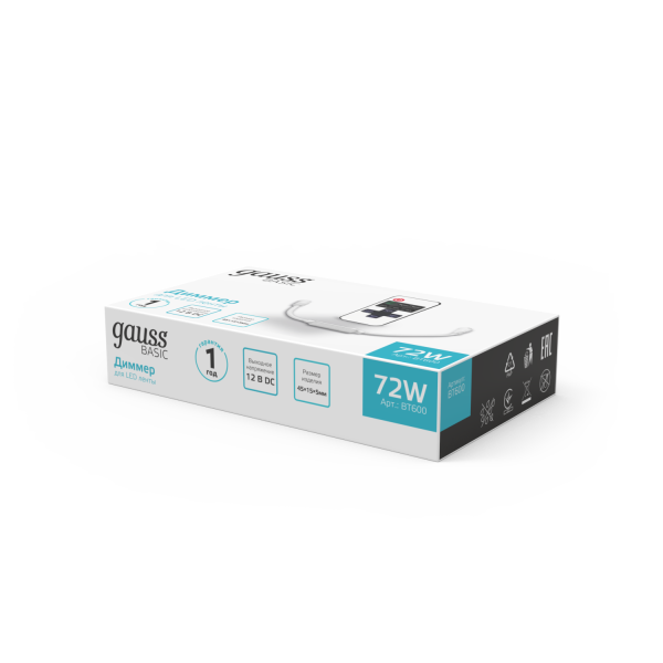 Купить Gauss Диммер Basic для ленты LED 12V 72W 1/200 BT600