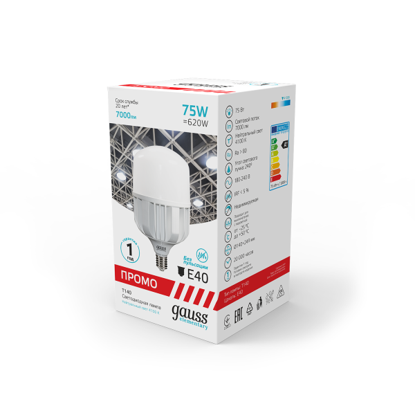 Купить Gauss Лампа Elementary T140 75W 7000lm 4100K E40 Promo LED 60428