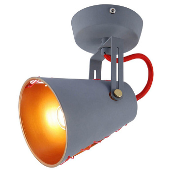 Lussole LOFT Металл Серый / красный Металл Светильник настенно-потолочный E14 40W LSP-8020 Lussole LOFT Металл Серый / красный Металл Светильник настенно-потолочный E14 40W LSP-8020