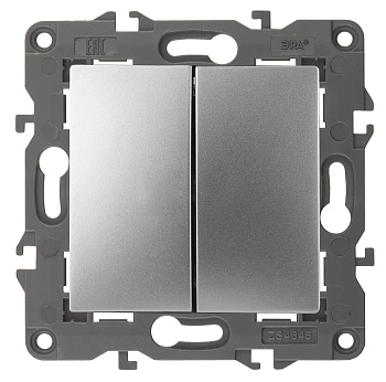 ЭРА 14-1106-03 Elegance Алюминий Переключатель 2-кл