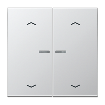 JUNG Клавиша для KNX кнопки, 2 группы, с окошком с символами «стрелки» металл алюминий AL102KO5P