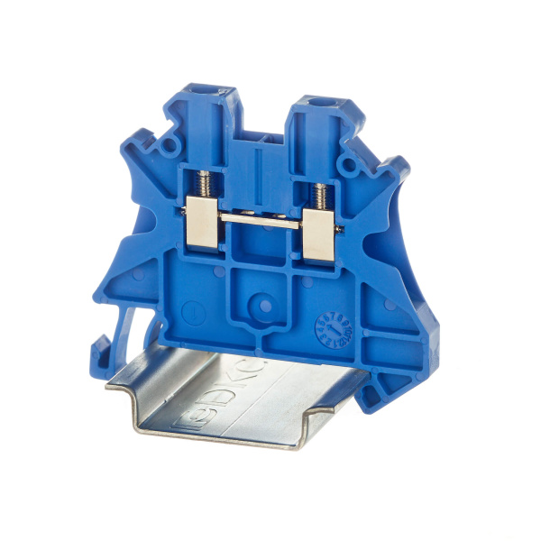 DKC Nuputuk Клемма проходная, винтовой зажим, 2 точки подключения, 2.5 кв.мм, синяя