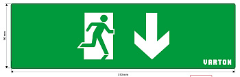 Varton пиктограмма "ФИГУРА / СТРЕЛКА ВНИЗ" для аварийно-эвакуационного светильника ip65 V1-R0-70355-21A01-2009