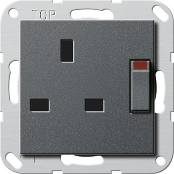 Gira Розетка "Британский стандарт с затвором (shutter) и символом 277828