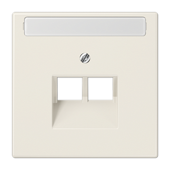 JUNG LS 990 Бежевая Накладка 2-ой наклонной ТЛФ/комп розетки с полем для надписи LS969-2NAUA