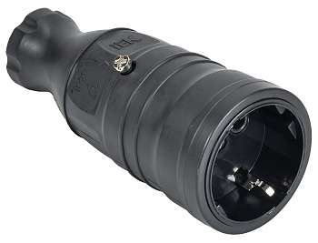 IEK OMEGA Розетка переносная РБп14-1-0м IP20 черная