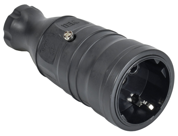 IEK OMEGA Розетка переносная РБп14-1-0м IP20 черная