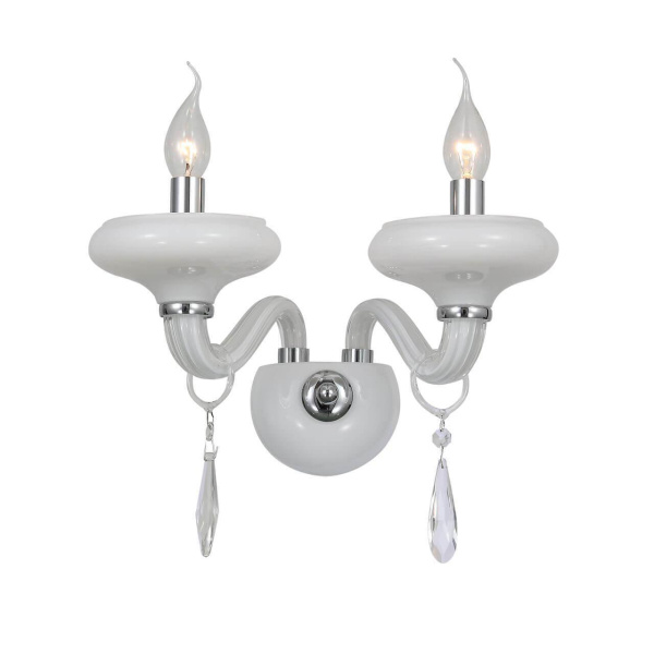 ST Luce SL756.501.02 Бра Хром, Белый, Прозрачный E14 2*40W ST Luce SL756.501.02 Бра Хром, Белый, Прозрачный E14 2*40W