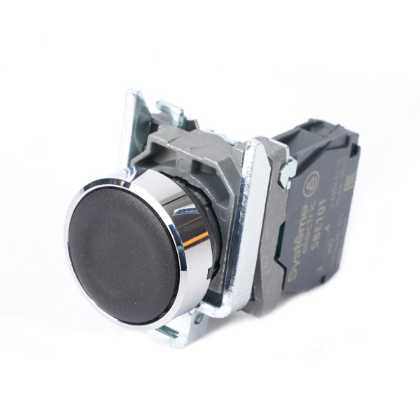 Systeme Electric Кнопка SB4 в сборе модульная 22мм черная с возвратом металл 1НО