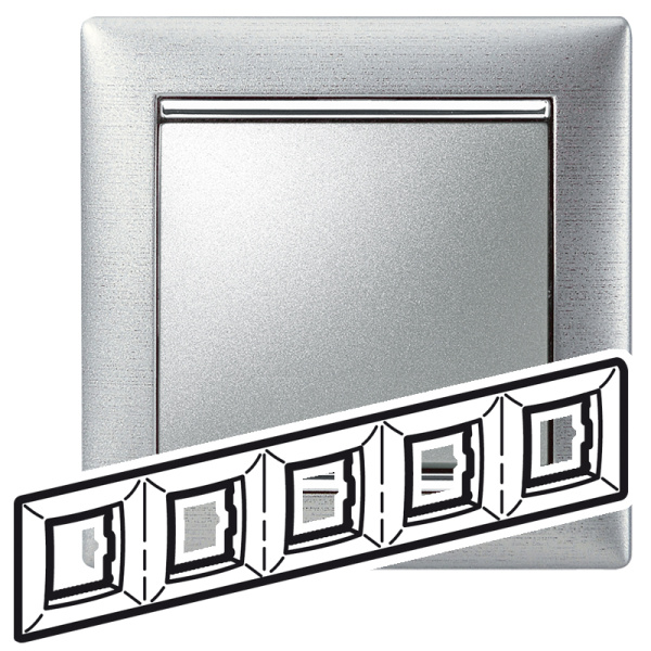 Legrand Valena Алюминий матовый Рамка 5-ая гориз 770335