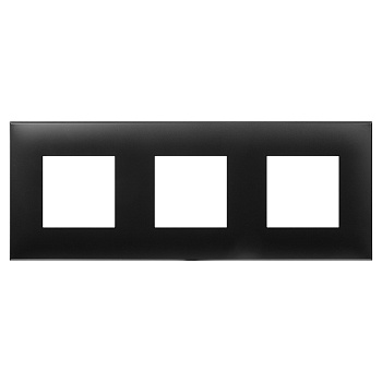 DKC Рамка "Avanti", "Черный матовый", 3 поста (6 мод.)