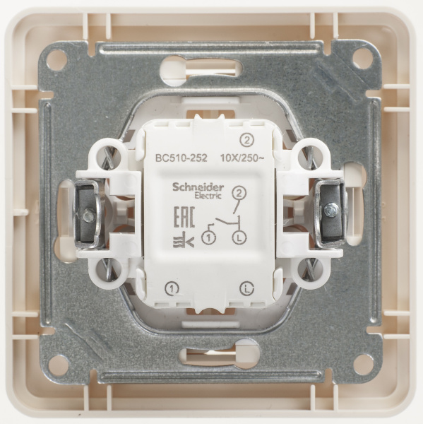 Купить Systeme Electric Wessen 59 Беж Выключатель 2-клавишный, 10А (в сборе)