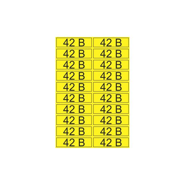 Наклейка знак электробезопасности «42 В» 15х50 мм (20шт на листе) Rexant 55-0003