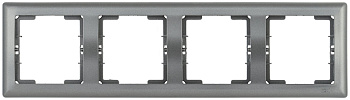 IEK РГ-4-БА Рамка 4 мест. гориз. BOLERO антрацит EMB40-K95