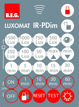 BEG Пульт управления  PD1-, PD2-, PD4-, PD5-, PD9-M-DIM, PD4-M-DUO-DIM 92200