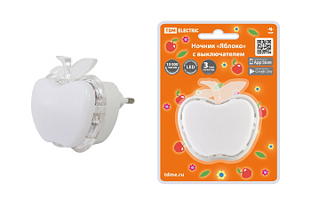 TDM Ночник "Яблоко" с выключателем, 0,3 Вт, 220 В SQ0357-0033