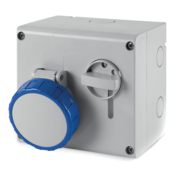 DKC Розетка настенная с механической блокировкой и верхним расположением разъема IP67 16А 2P+E 230В