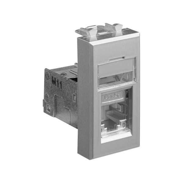 Купить DKC Компьютерная розетка RJ-45 модульная, кат.5е экранированная,"Avanti","Закаленная сталь", 1 модуль 4404361