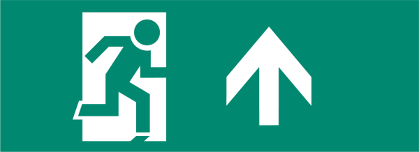 ФАZA Наклейка S2 для ДСА-503 328*119 "Направление к эвакуационному выходу прямо" .5035140